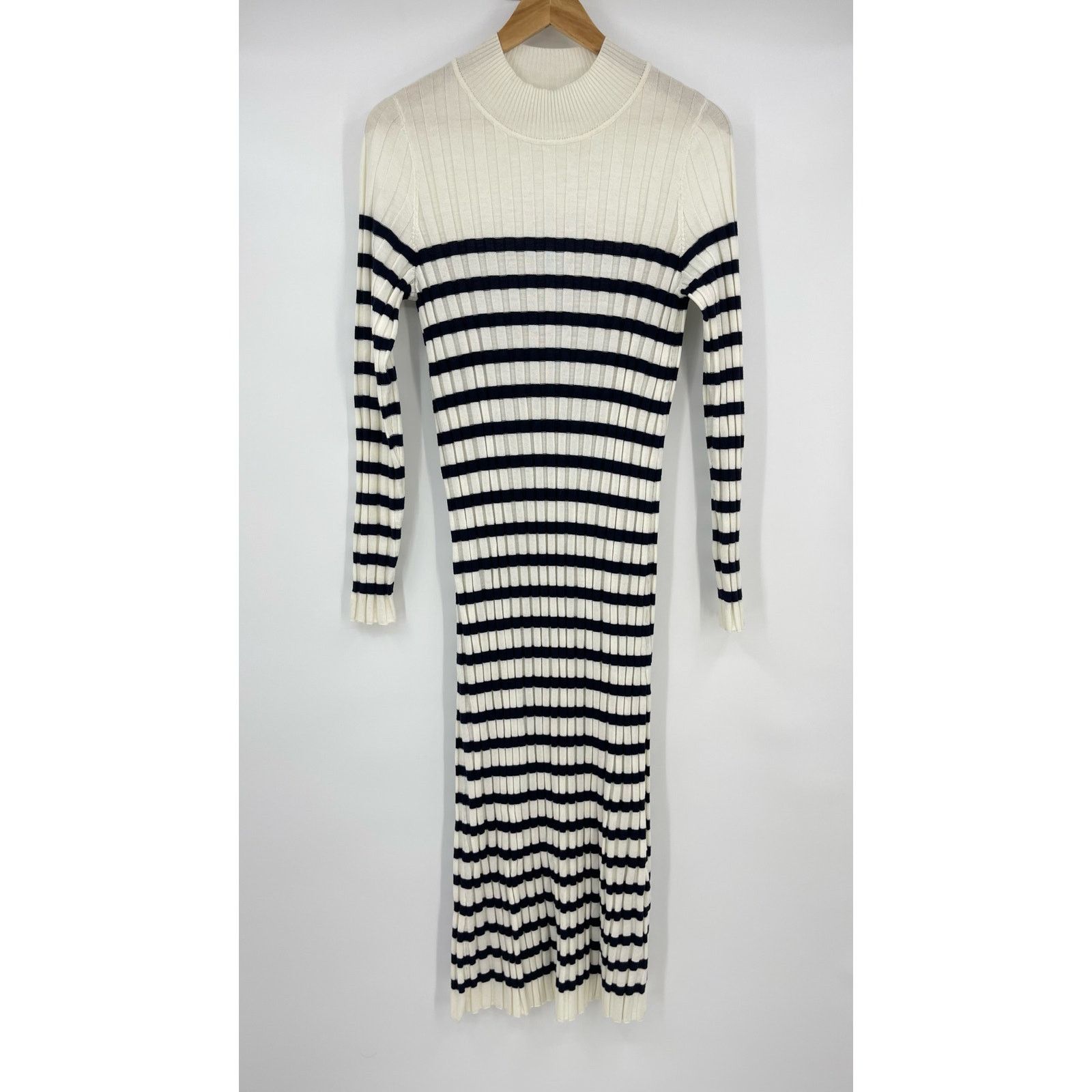 Sezane Sezane | Katrina Dress Ecru Navy Striped Sweater Dress XL Size XL / US 12-14 / IT 48-50 - 4 Thumbnail