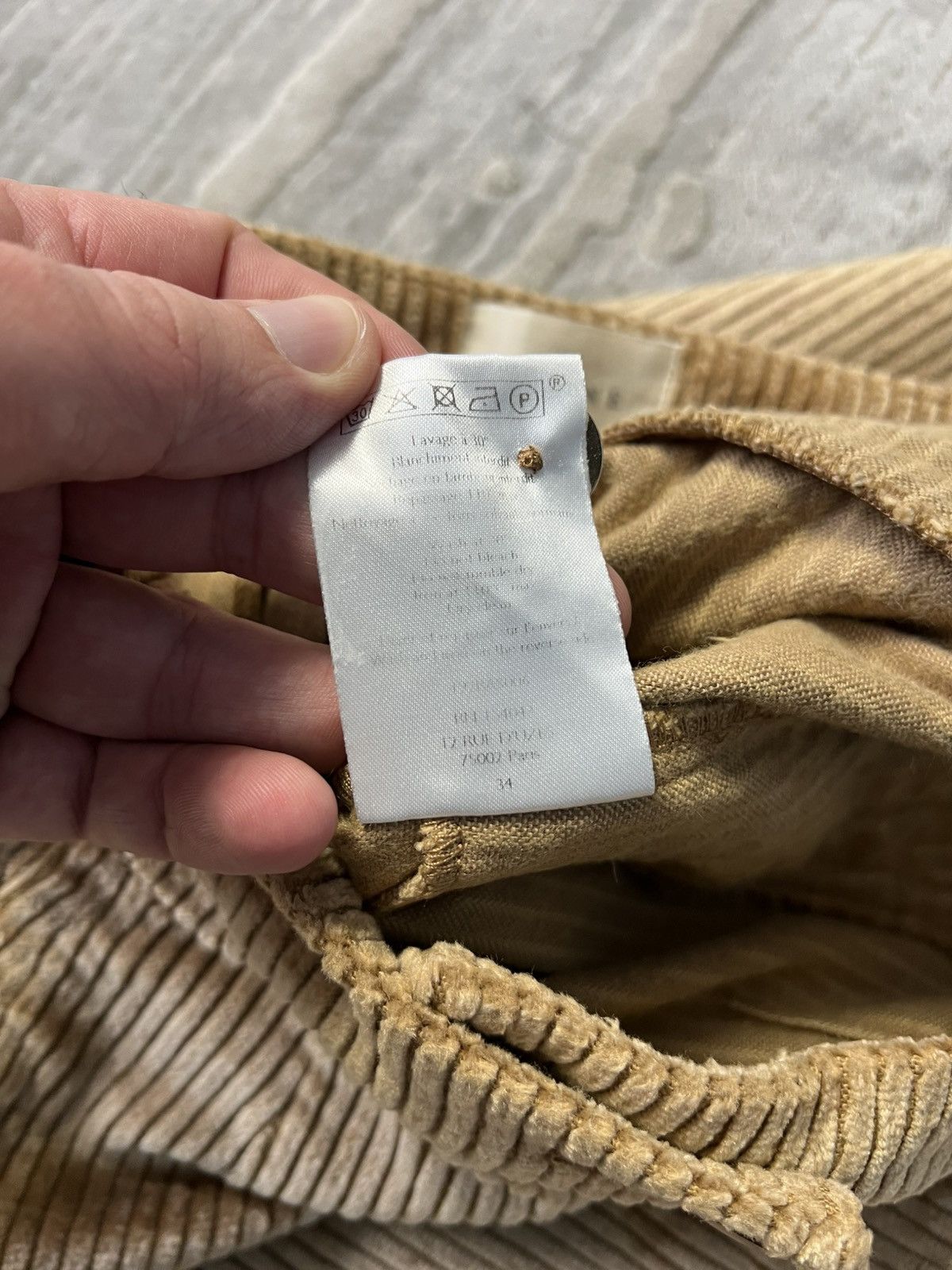 Sezane Sezane velvet beige pants luxury basic striped Portugal Size 24" / US 00 / IT 34 - 7 Thumbnail