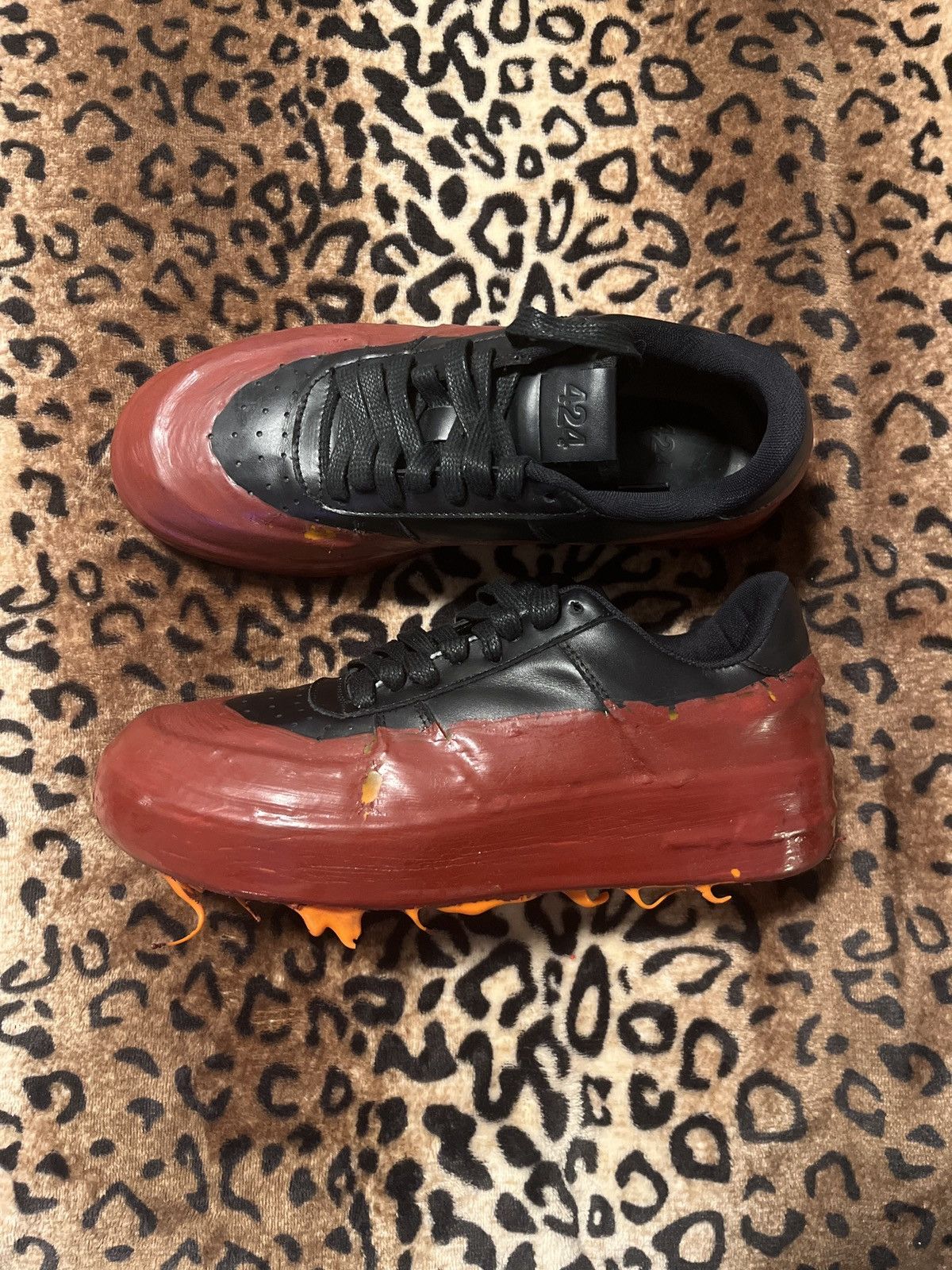 image of 424 On Fairfax Black & Red Sneakers, Men's (Size 8)