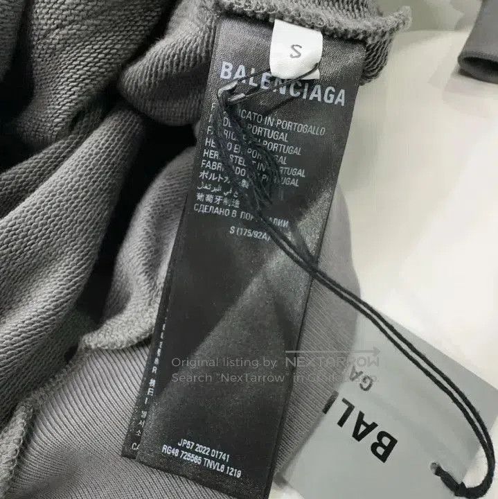 Balenciaga Balenciaga Men's Gray Logo Print Hoodie. Size US S / EU 44-46 / 1 - 4 Thumbnail