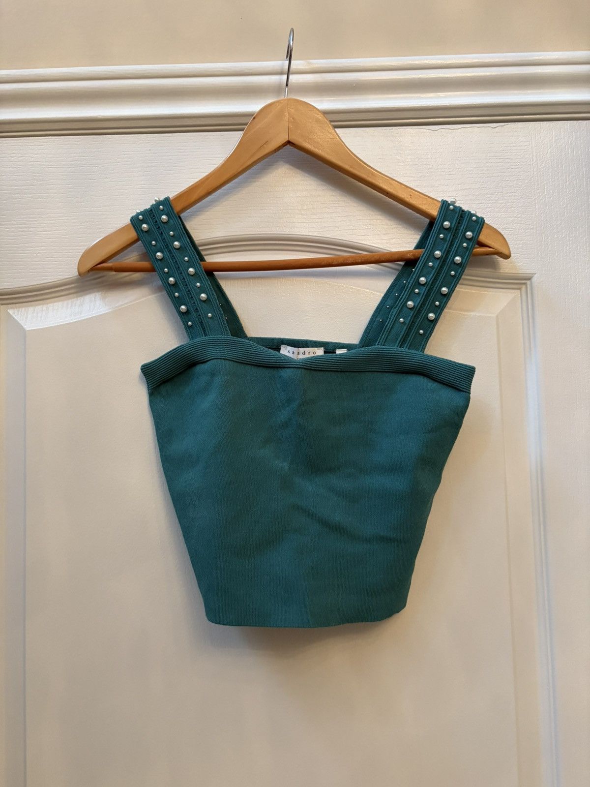 Sandro Sandro cropped tank top with pearls Size XS / US 0-2 / IT 36-38 - 1 Thumbnail