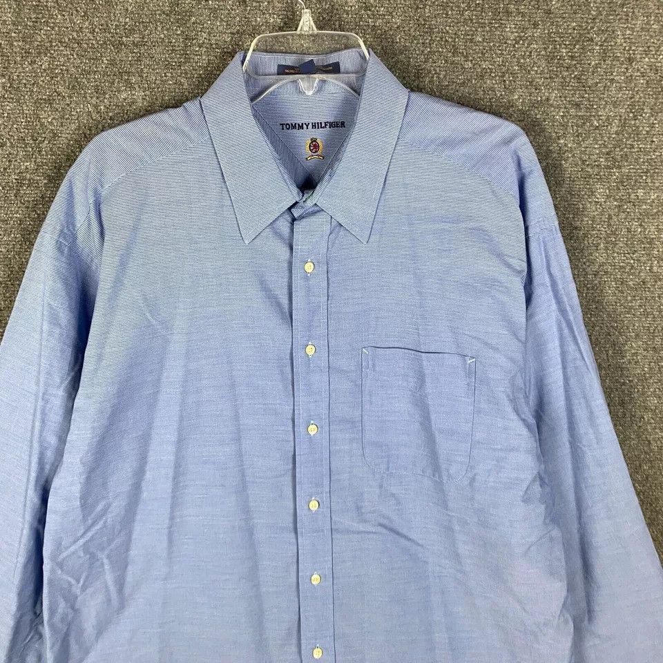 Tommy Hilfiger Tommy Hilfiger Button Up Shirt Men's 17 Adults Long Sleeve Size US L / EU 52-54 / 3 - 2 Thumbnail