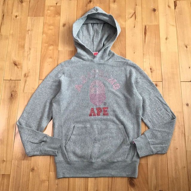 Bape × Nigo × Swarovski BAPE Swarovski college logo pullover hoodie APE NIGO Size M / US 6-8 / IT 42-44 - 2 Thumbnail