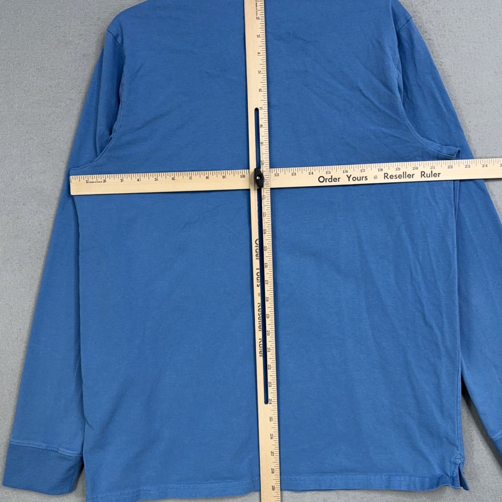 Vintage Criquet Polo Shirt Mens Large Blue Solid Long Sleeve Cotton Jersey Pocket Casual Size US L / EU 52-54 / 3 - 6 Thumbnail