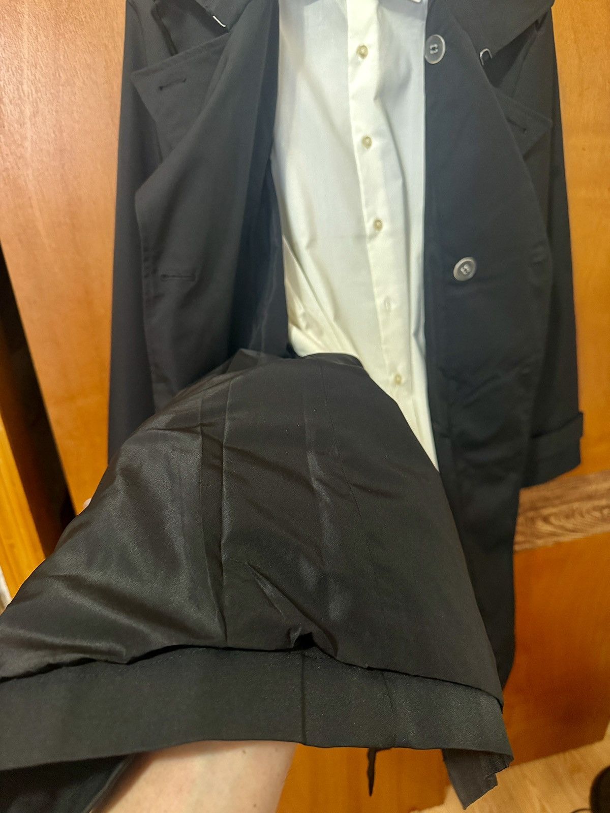 Other Men's Luxury Black Double Breasted Lined Rain Trench Coat Size US M / EU 48-50 / 2 - 6 Thumbnail