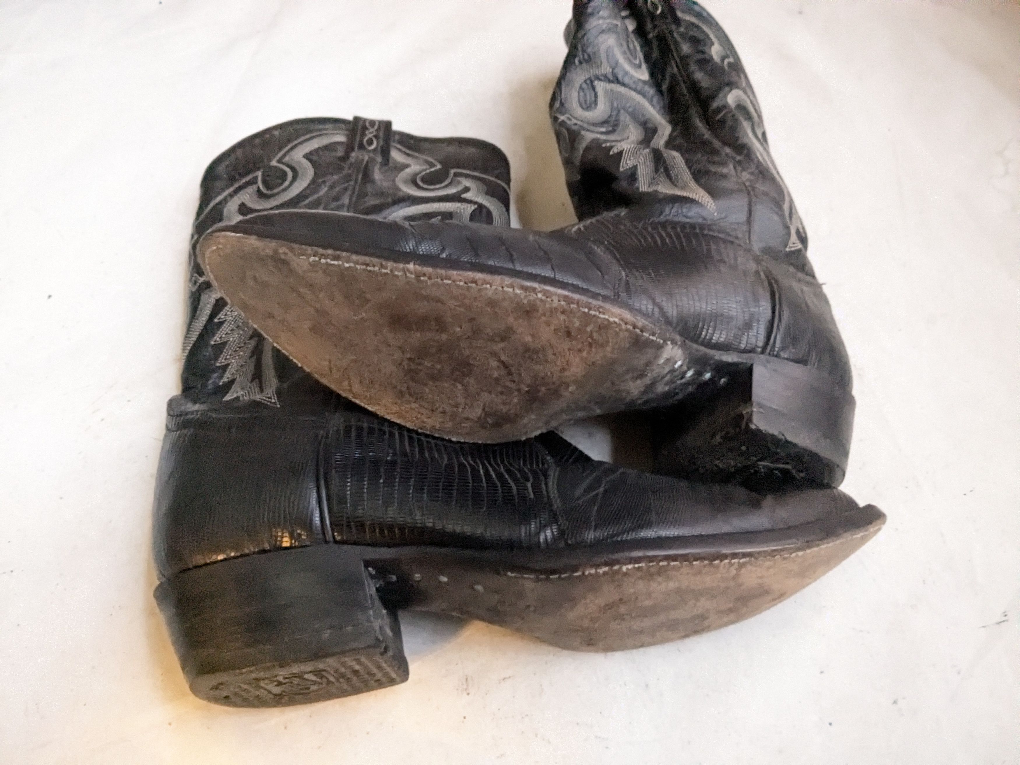 Tony Lama Tony Lama Cowboy Boots Black Lizard Leather 9 EE Wide Size US 9 / EU 42 - 14 Thumbnail