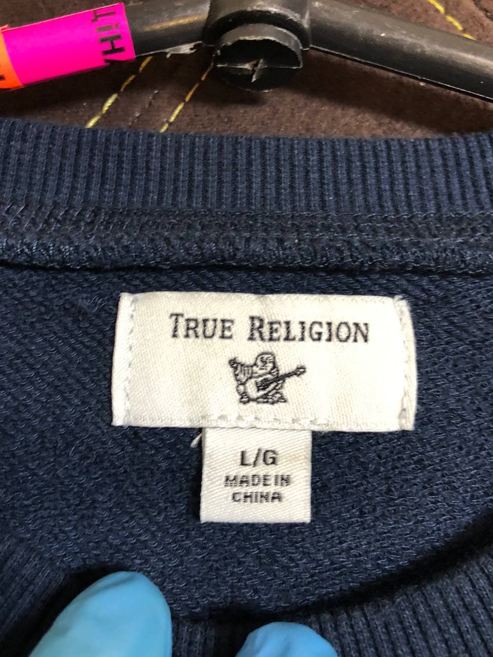True Religion True Religion Womens Blue Sleeve Cropped Sweater Size L / US 10 / IT 46 - 2 Thumbnail