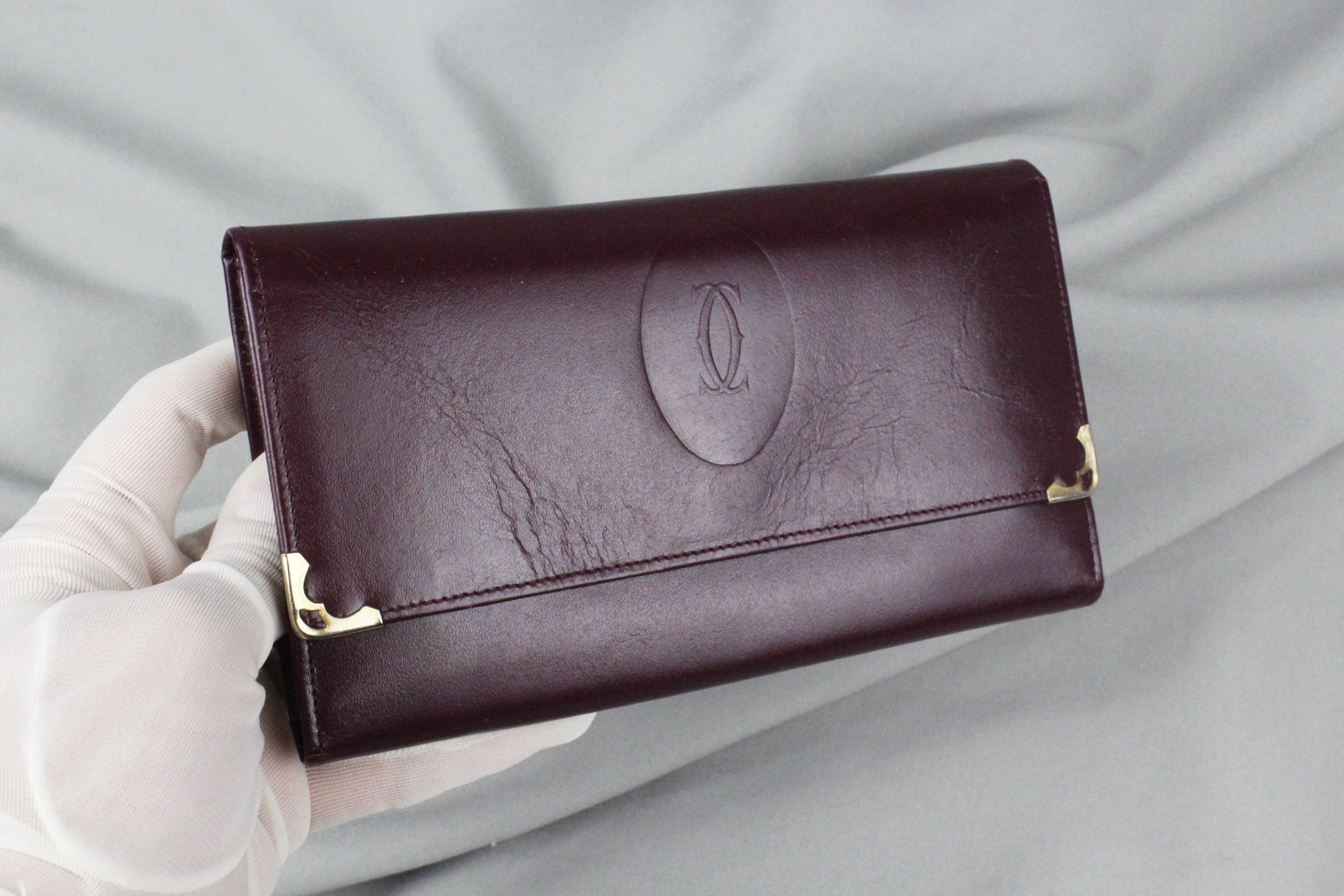 Cartier Vintage Cartier Logo Burgundy Leather Wallet Size ONE SIZE - 3 Thumbnail