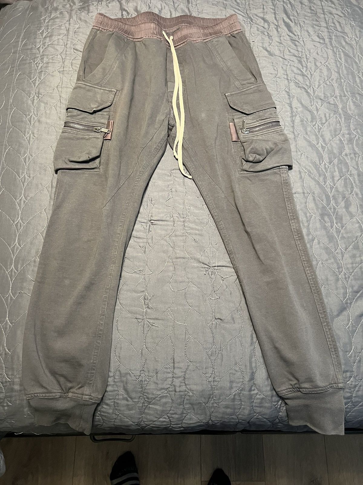 image of Rick Owens Mastadon Cargos in Grey, Men's (Size 32)