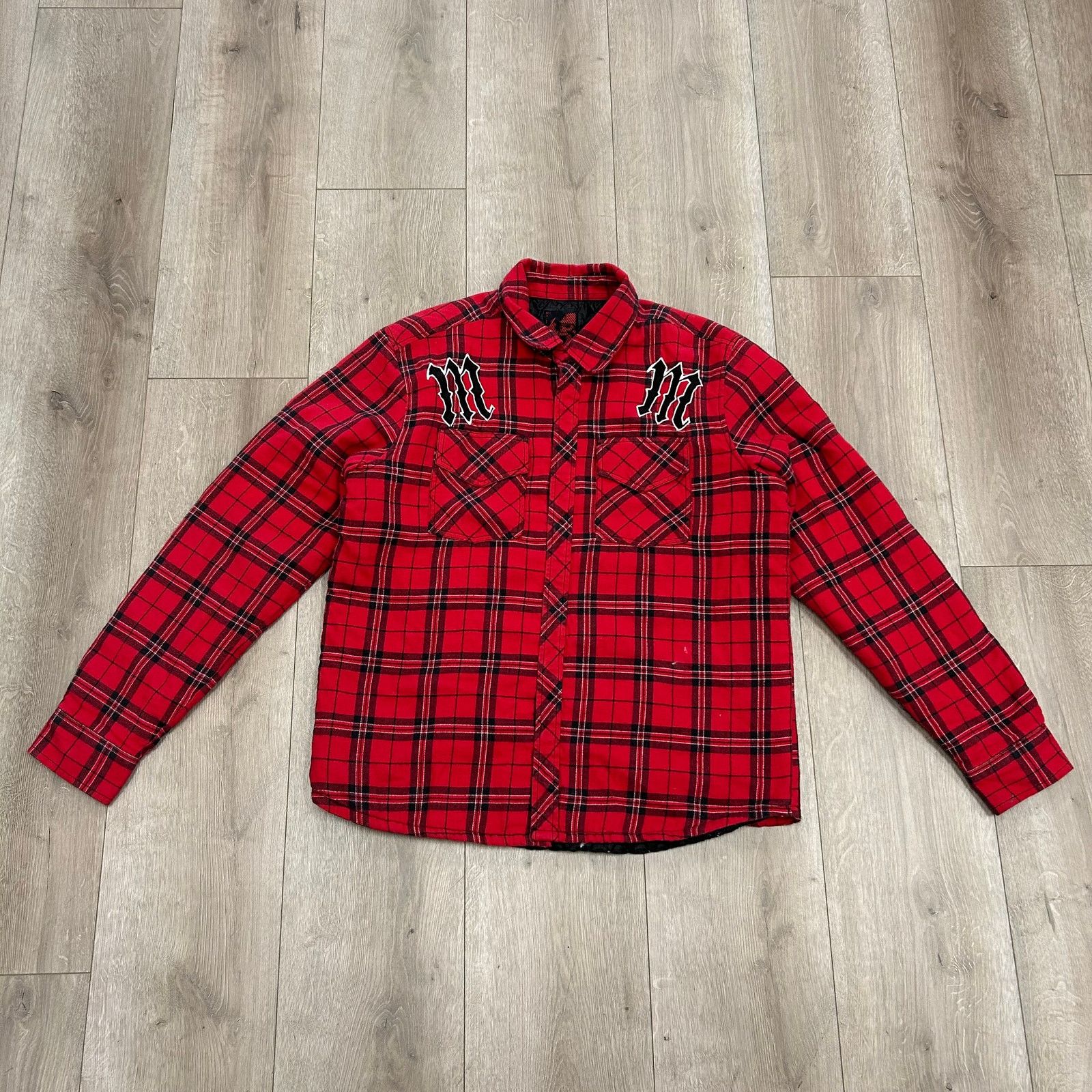 Metal Mulisha Metal Mulisha Red Flannel Jacket Button Up Size Medium M B21 Size US M / EU 48-50 / 2 - 1 Thumbnail
