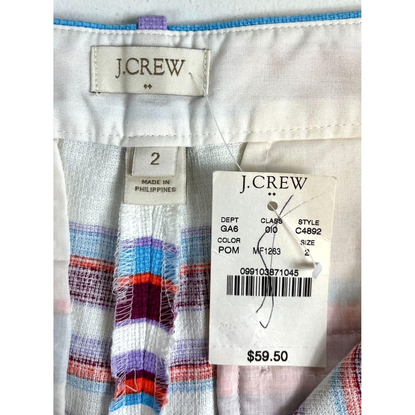 J.Crew NWT J.CREW Multicolor Striped Midrise Shorts Shirt Women's Size 2 XS XL? Size 40" / US 18 - 6 Thumbnail