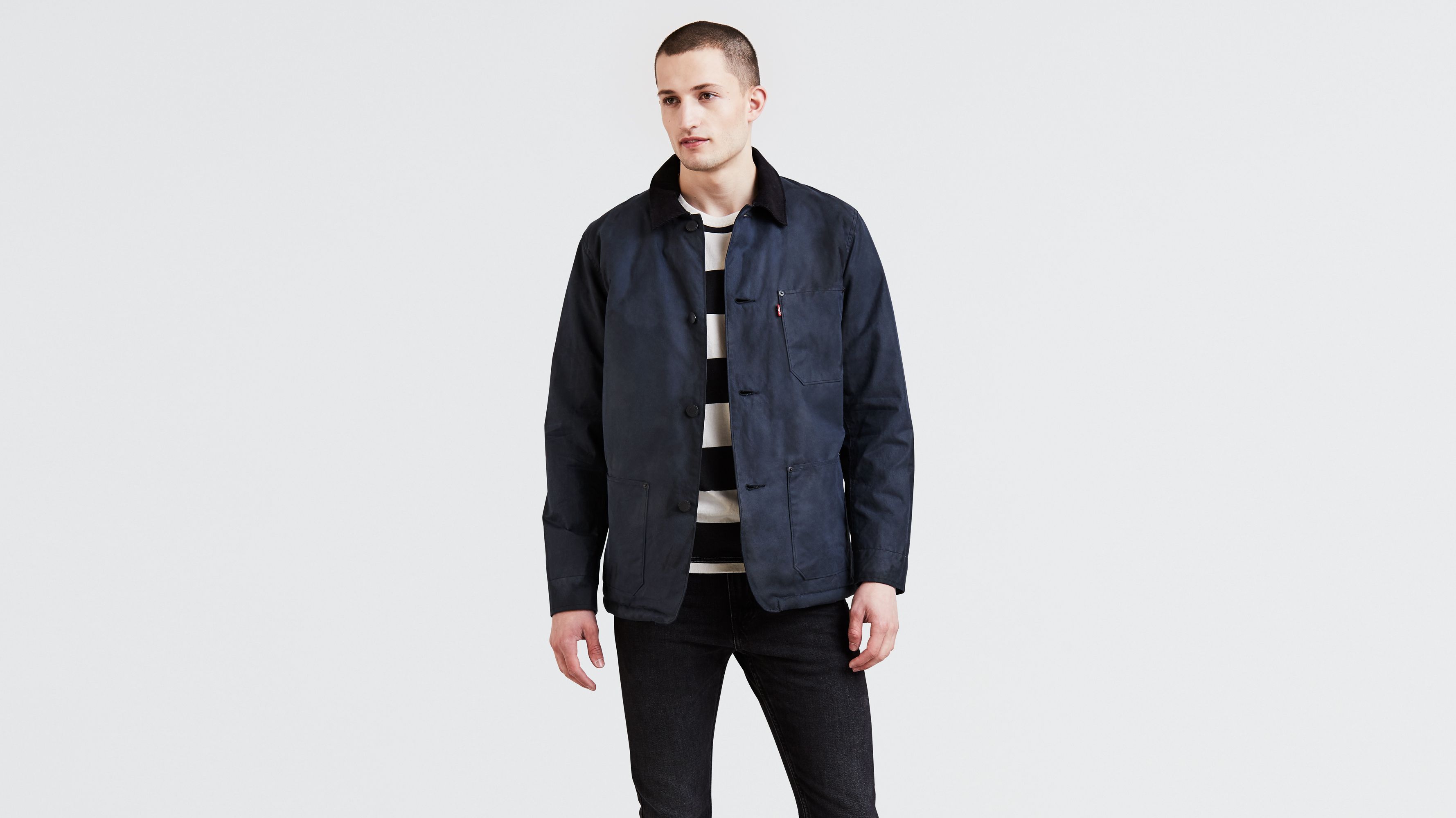 Levi's LEVIS Halley Stevensons Wax Sherpa Jacket Navy Waxed Cotton Size US M / EU 48-50 / 2 - 2 Thumbnail