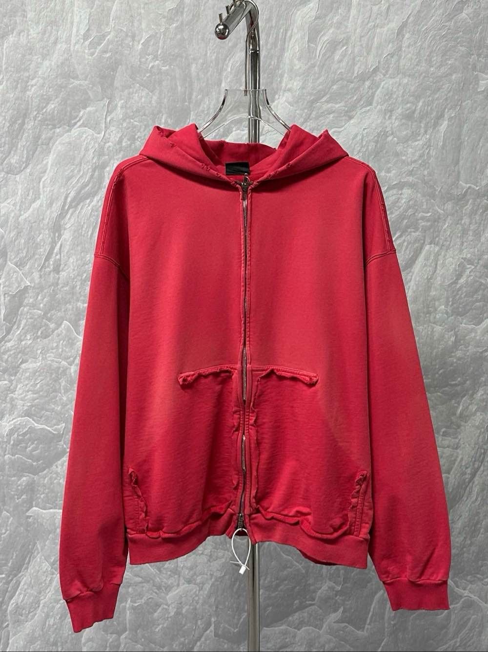 Balenciaga Balenciaga Logo Zip-up Hoodie Red Size S Size US S / EU 44-46 / 1 - 1 Thumbnail