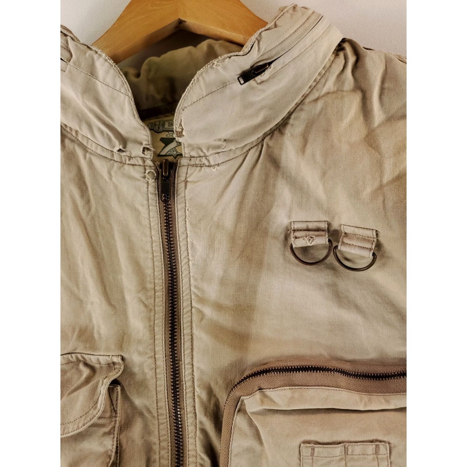 Banana Republic VINTAGE Banana Republic Vest Safari Full Zip Tan Beige Mens XL 90s Safari Beige Size US XL / EU 56 / 4 - 3 Thumbnail
