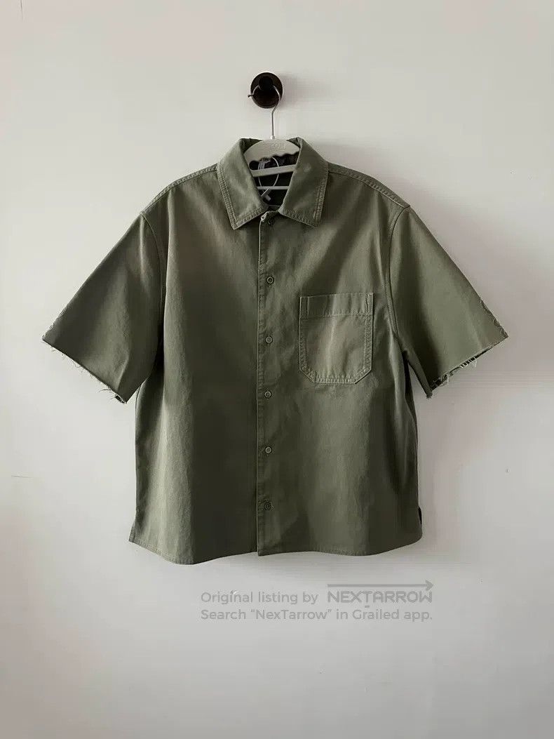 Loewe size 37 Washed Green袖口Logo Short Sleeve Shirt