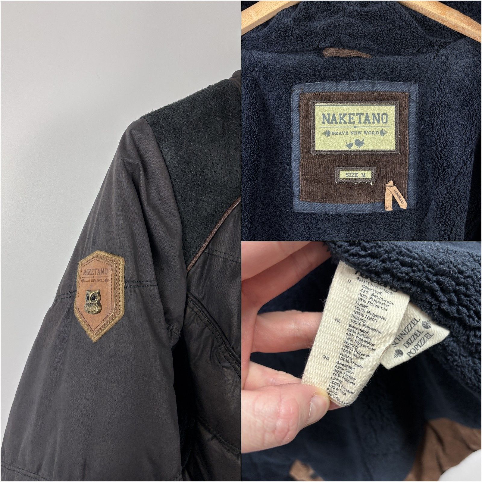 Naketano Womens Naketano Full Zip Parka Warm Jacket Brown Size M Size M / US 6-8 / IT 42-44 - 10 Thumbnail