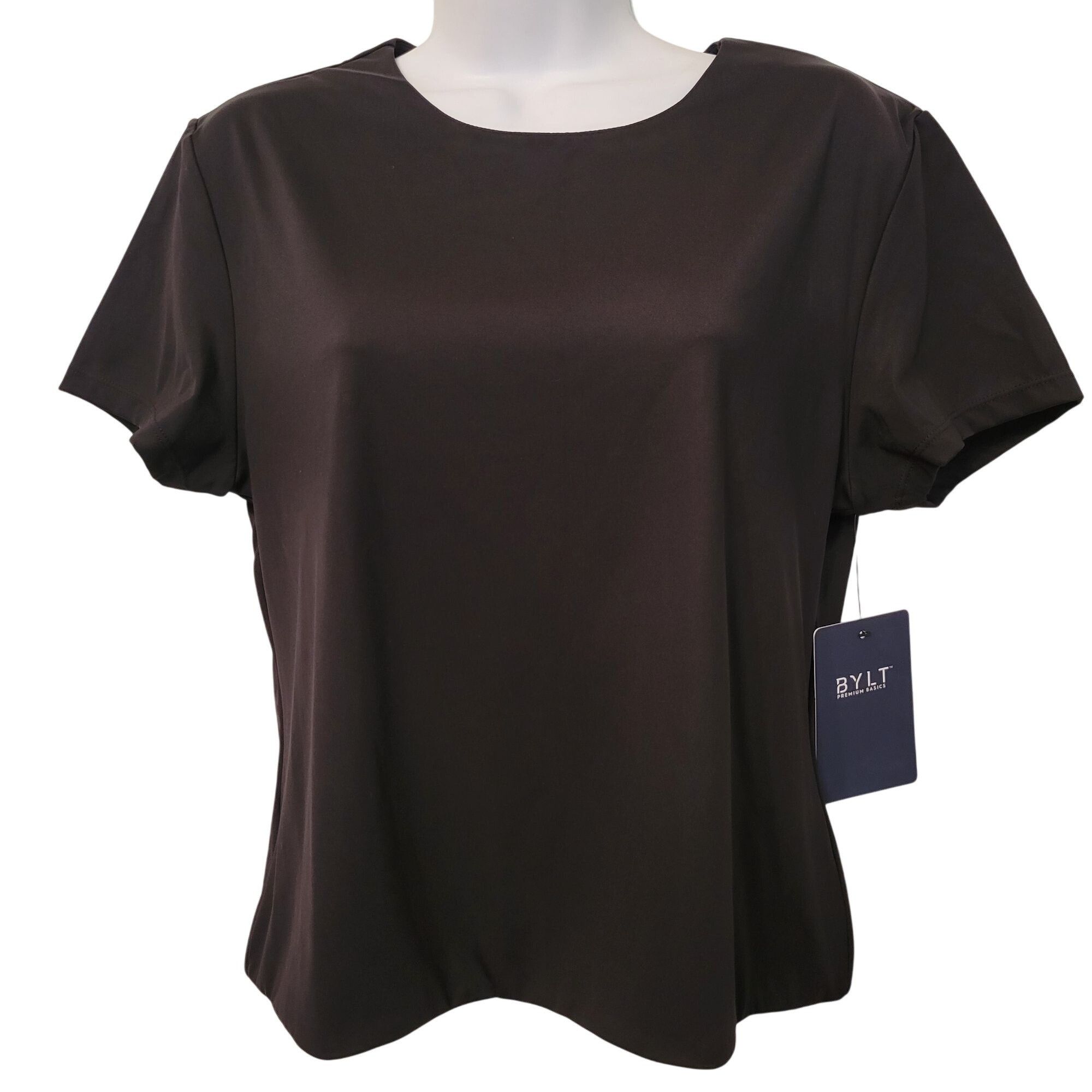 BYLT Premium Basics BYLT Premium Basics Contour Short Sleeve Top Black XL Nylon Size XL / US 12-14 / IT 48-50 - 1 Thumbnail