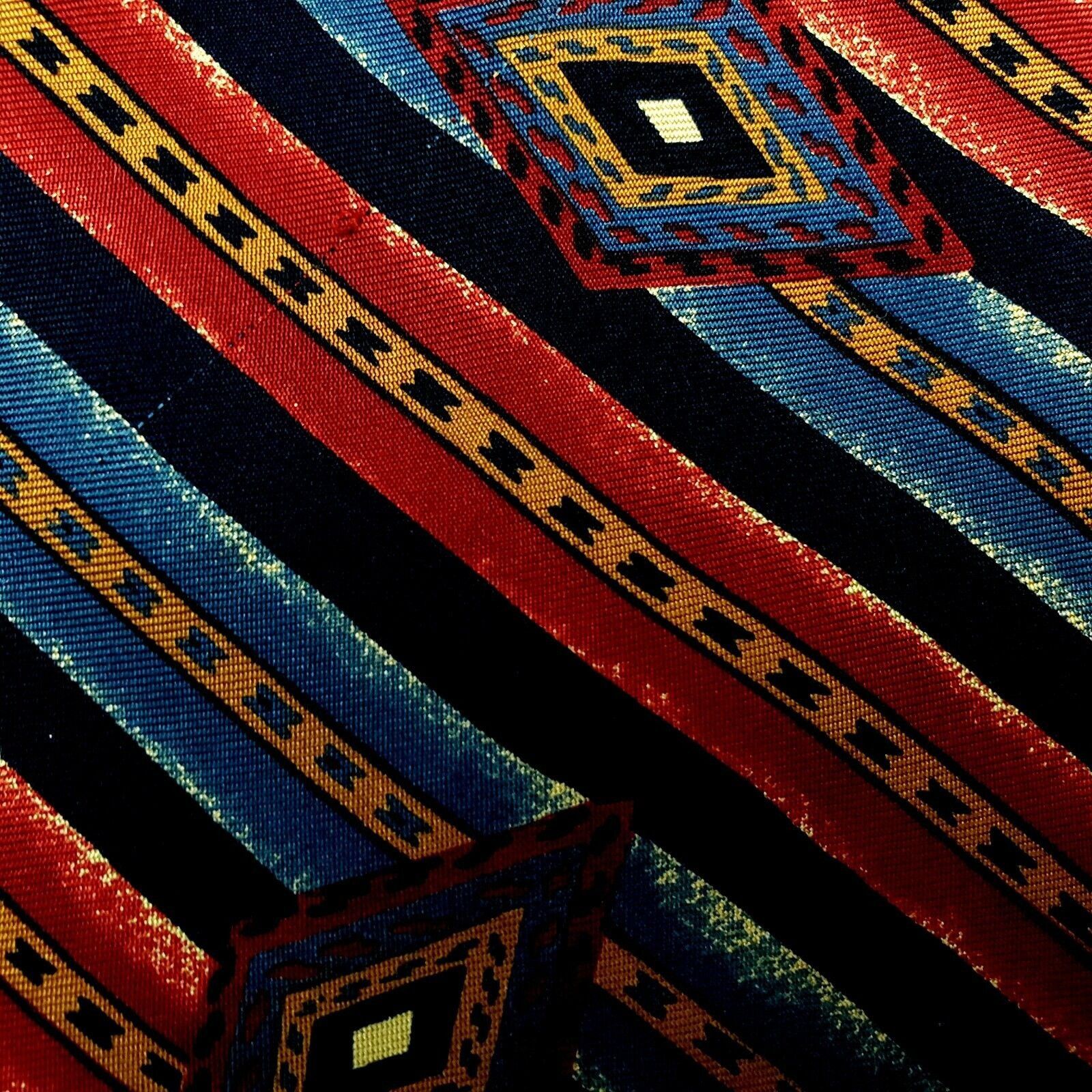 Chaps Chaps Ralph Lauren Silk Tie Striped Abstract Red Blue Skinny Size ONE SIZE - 2 Thumbnail