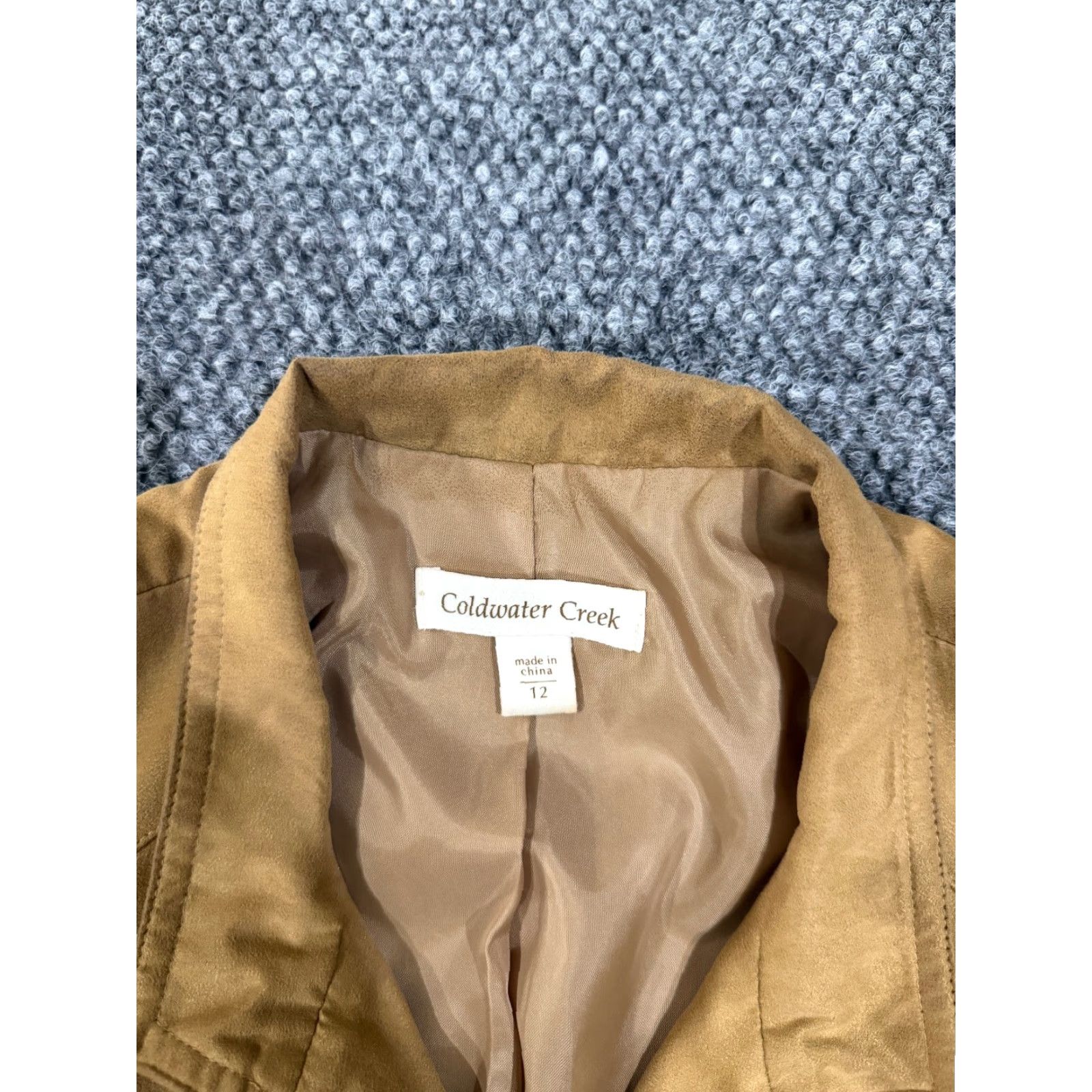 Coldwater Creek Coldwater Creek Jacket Womens 12 Tan Button Front Lined Casual Safari Jacket Coat Brown Floral Classic Art Size XL / US 12-14 / IT 48-50 - 3 Thumbnail