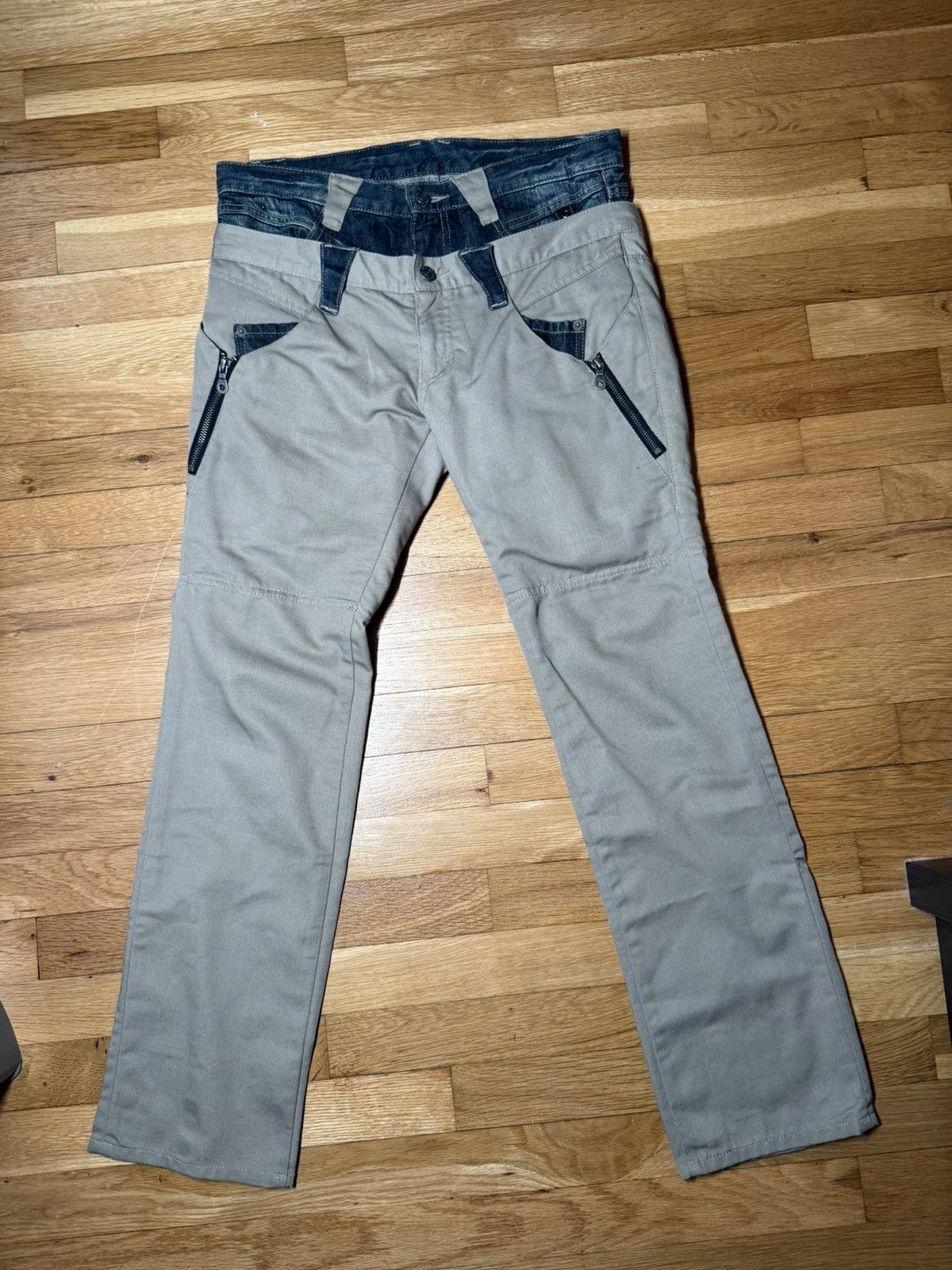 PPFM PPFM Double Waisted Tan Denim Pants Size US 31 - 2 Thumbnail