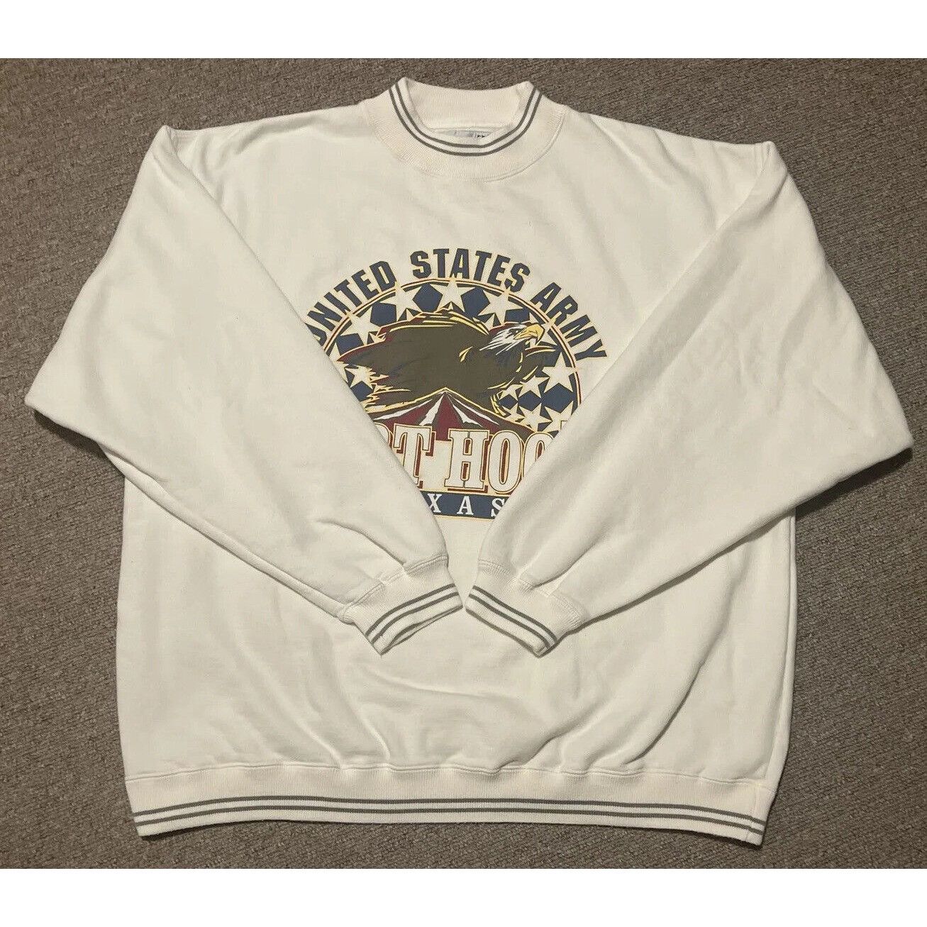 Vintage Vintage 90s XL Fort Hood Texas US Army Airborne Military Cre Size US XL / EU 56 / 4 - 6 Thumbnail