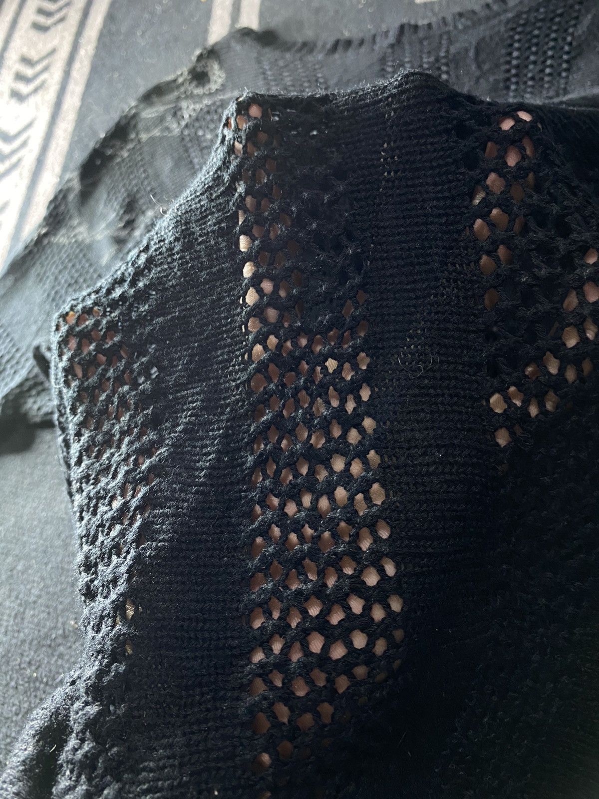 If Six Was Nine × Japanese Brand × Le Grande Bleu (L.G.B.) Ghost Of Harlem skull fishnet knit ifsixwasnine style Size US L / EU 52-54 / 3 - 6 Thumbnail