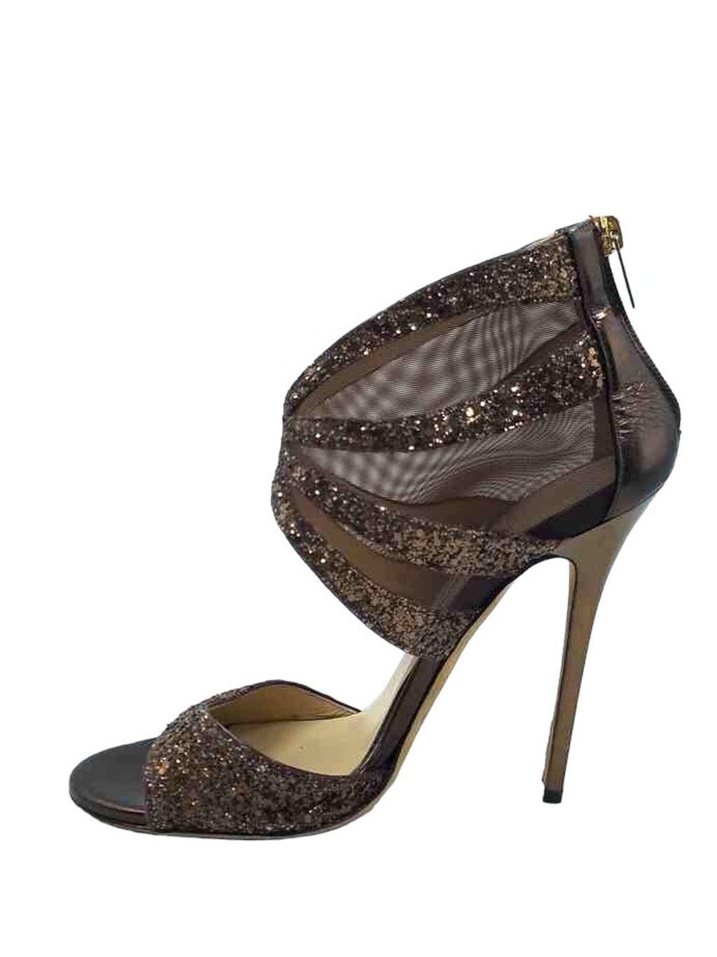 Jimmy Choo Jimmy Choo Elegant Brown Sparkly High Heel 121LEILA CGM Size US 9 / IT 39 - 2 Thumbnail