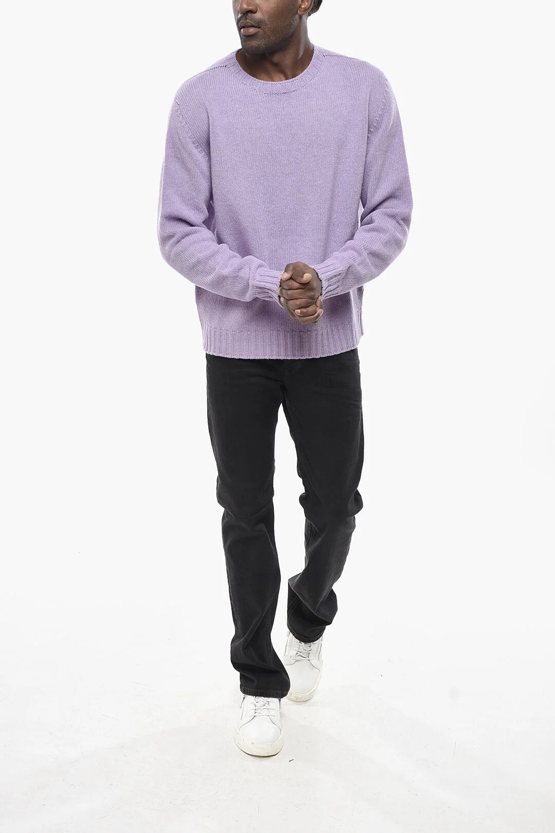 Palm Angels og1mm0326 Wool-Blend Crew Neck Sweater in Purple Size US L / EU 52-54 / 3 - 4 Thumbnail