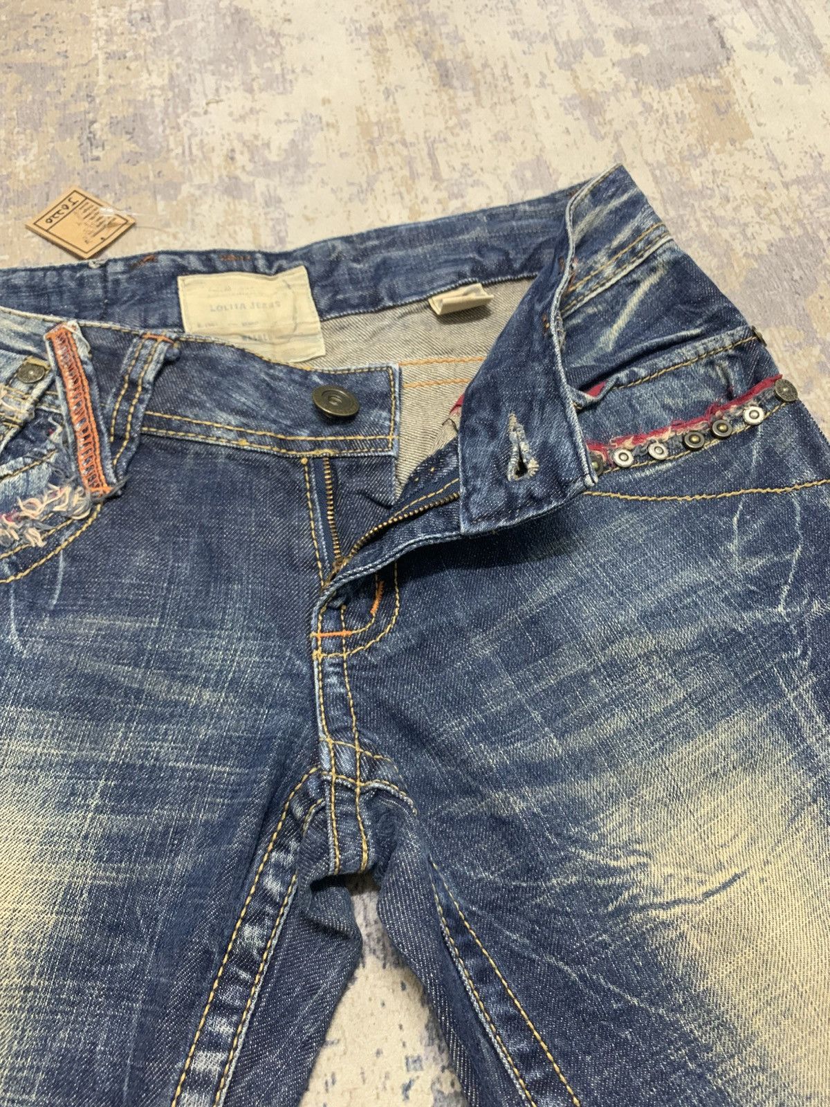 If Six Was Nine Vintage Flare Lolita Bell Bottom Jeans Size 31" - 4 Thumbnail