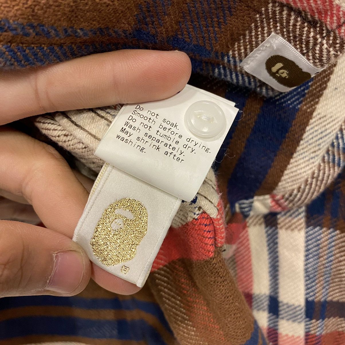 Bape Bape Plaid Button Down L/S Shirt Size S / US 4 / IT 40 - 7 Thumbnail