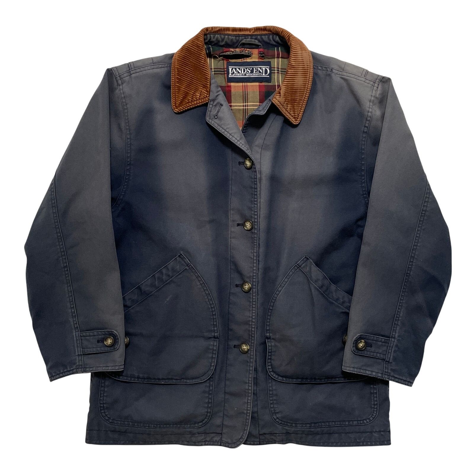Lands' End VTG 90's Lands End Navy Faded Thrashed Chore Jacket XL Size US M / EU 48-50 / 2 - 1 Thumbnail