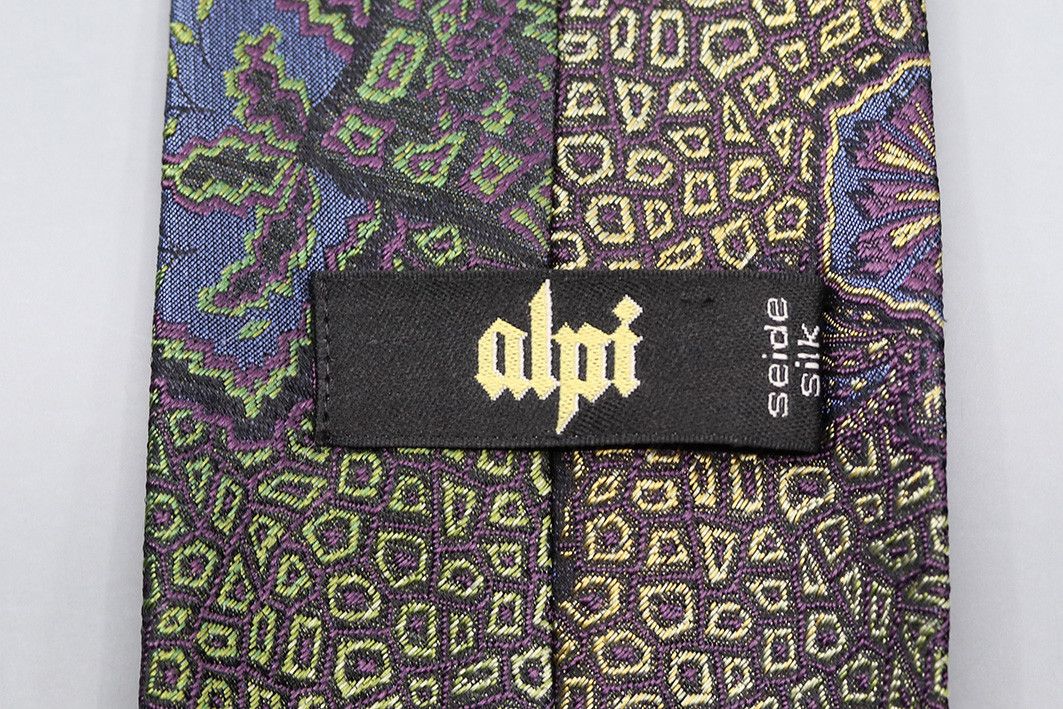 Other Vintage Alpi Silk Tie with Abstract Medallion Pattern Size ONE SIZE - 4 Thumbnail