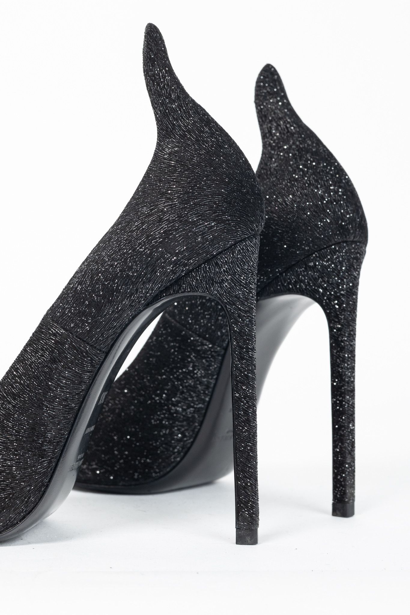 Saint Laurent Paris Saint Laurent Thorn Sparkle High-Counter Pointed-Toe Pumps Size US 6 / IT 36 - 7 Thumbnail