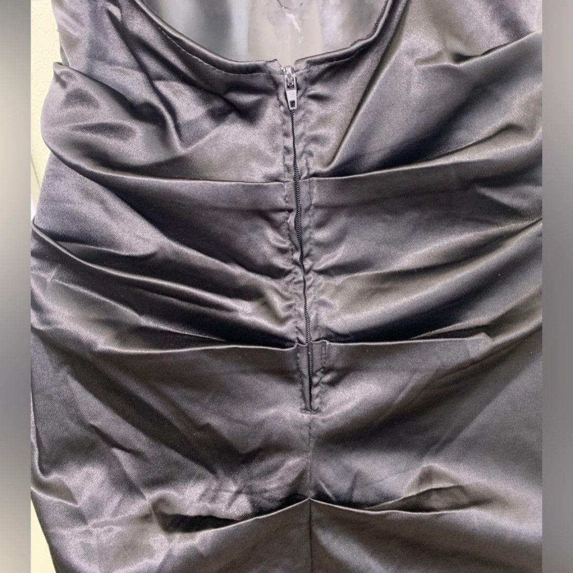 Other Ruby Rox Black Ruched Satin Bodycon Mini Dress Size 9 Size M / US 6-8 / IT 42-44 - 8 Thumbnail