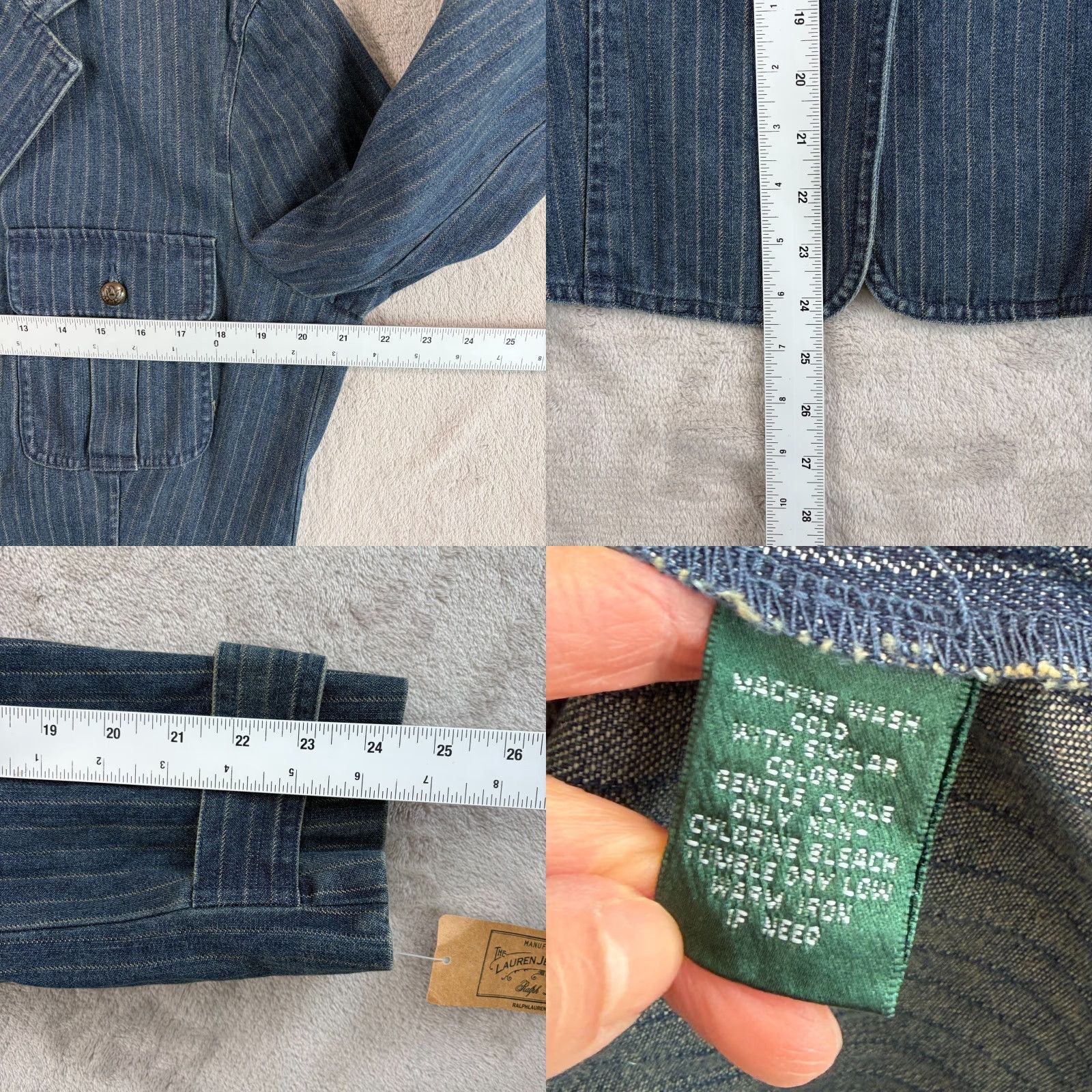 Ralph Lauren VINTAGE Ralph Lauren Denim Jacket Chalkline Indigo XL Women Military Jacket Firemen's Clasps Button Pockets All Seasons Size 40" / US 18 - 8 Thumbnail
