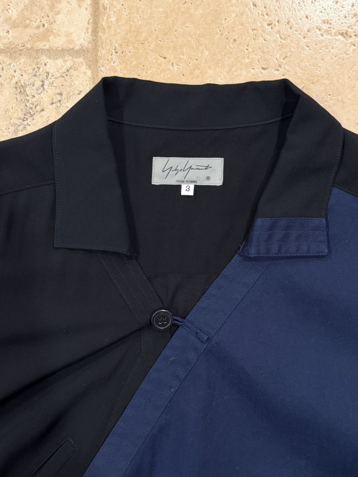 Yohji Yamamoto Yohji Yamamoto Homme Black/Navy Taoist Robe Button Up Shirt Size US L / EU 52-54 / 3 - 8 Thumbnail