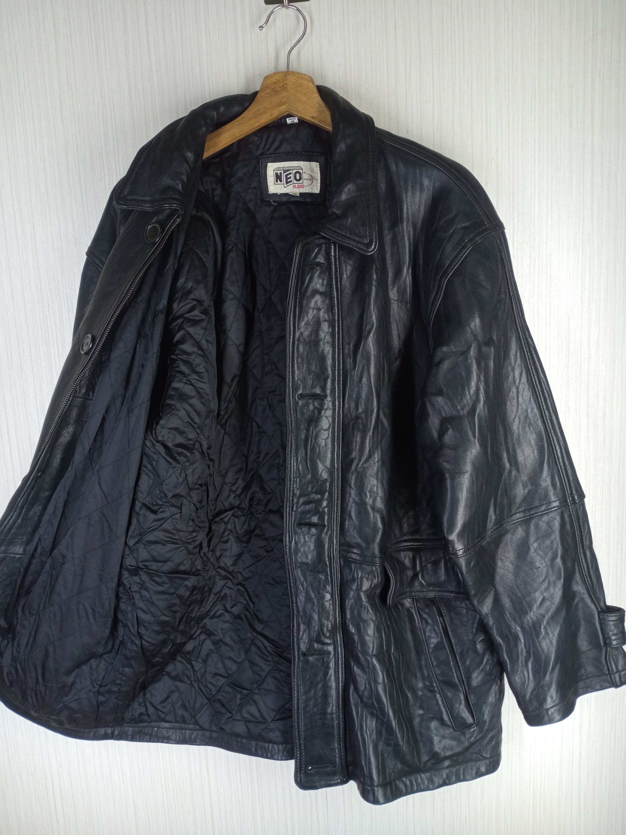 Genuine Leather × Japanese Brand × Vintage Rare Vintage Neo Blood Tokyo Leather Long Jacket Size US M / EU 48-50 / 2 - 2 Thumbnail
