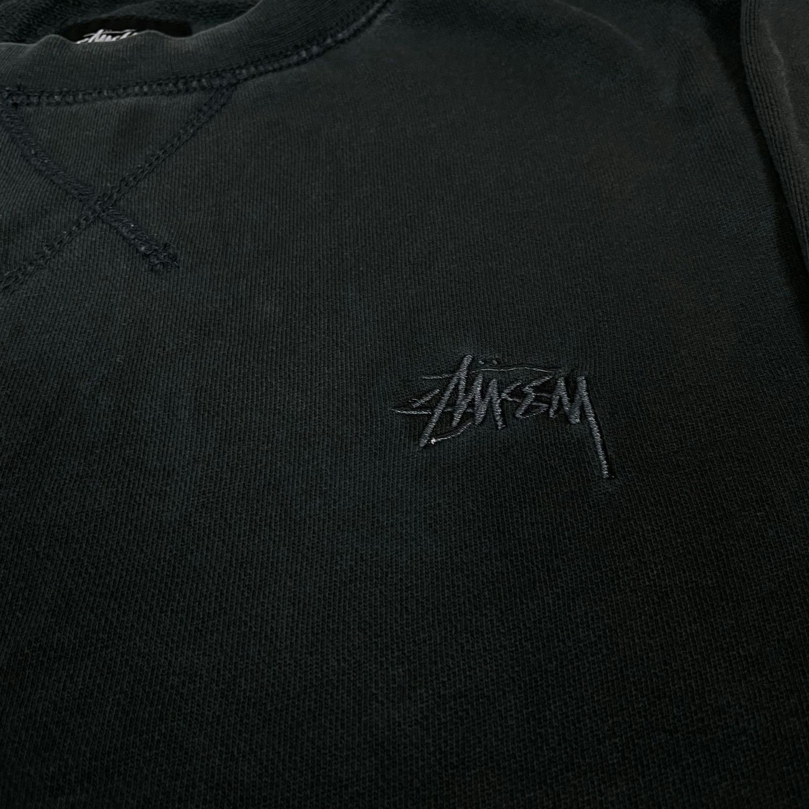 Stussy Stussy Men's Black Crew Neck Ribbed Cuffs Sweatshirt Medium Size US M / EU 48-50 / 2 - 3 Thumbnail