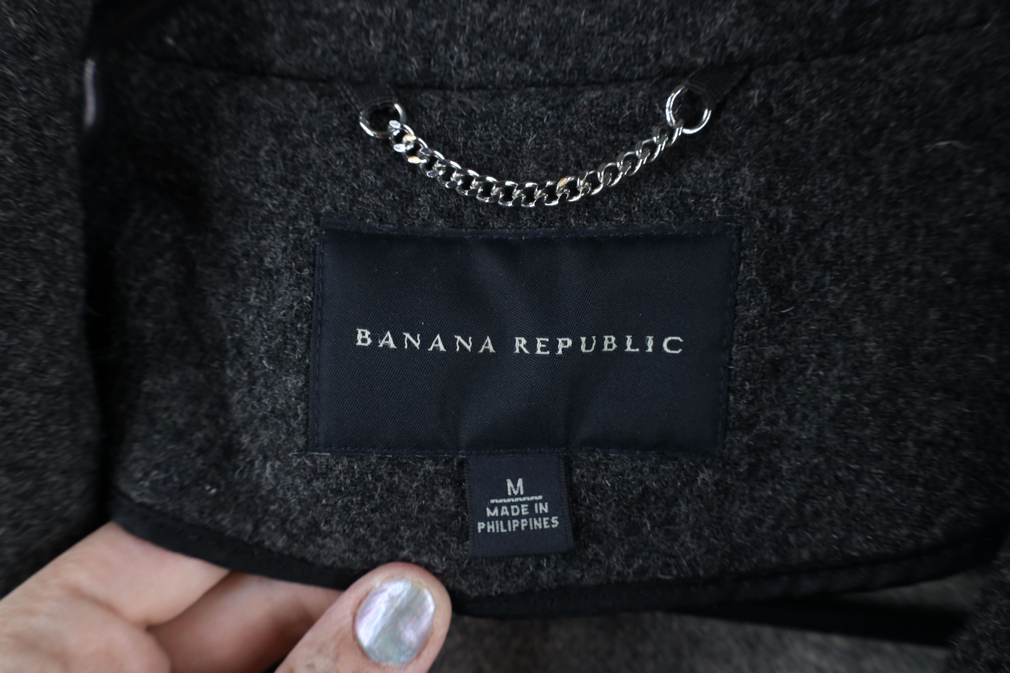 Banana Republic × Vintage Banana Republic Horn Toggle Button Peacoat Jacket Dark Gray Size M / US 6-8 / IT 42-44 - 7 Thumbnail