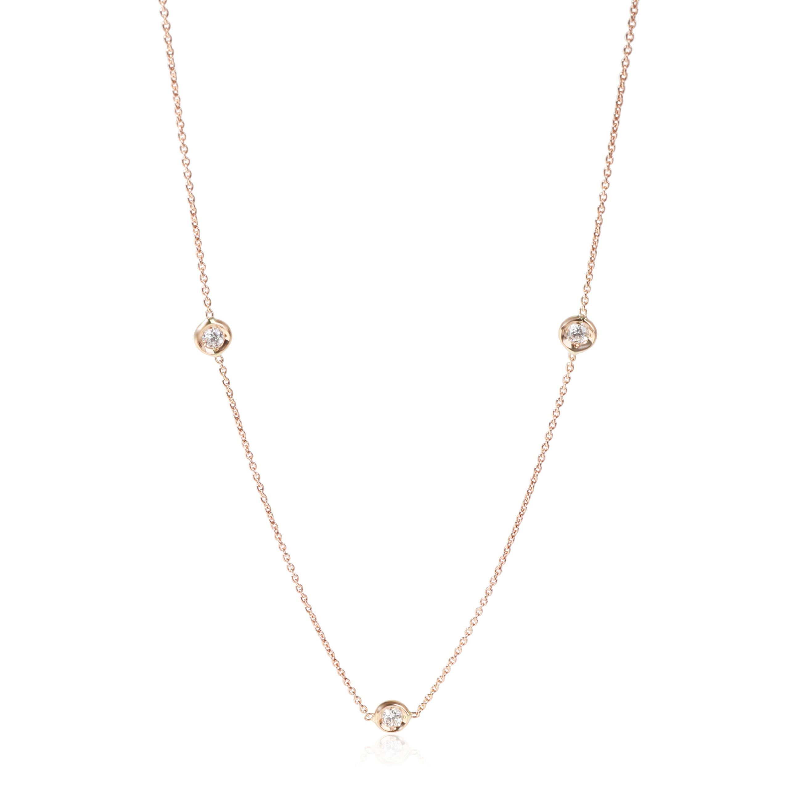 Roberto Coin Diamond Five Station Necklace in 18k Rose Gold CTW