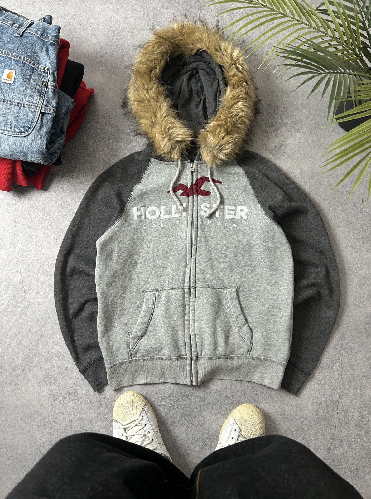 Hollister Hollister x If six was nine faux fur zip-hoodies mens grey Size US S / EU 44-46 / 1 - 1 Thumbnail
