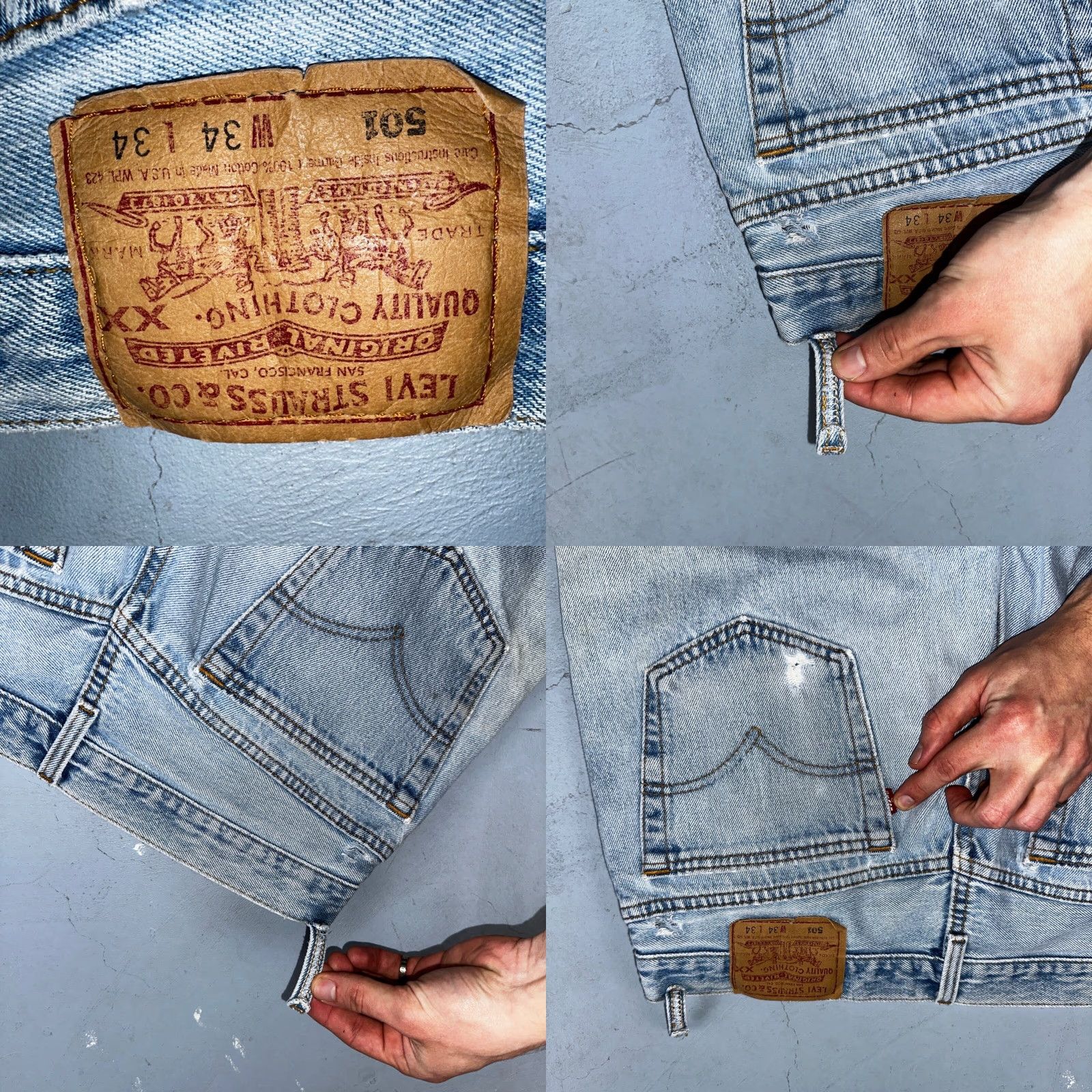 Levi's VINTAGE Levi's 501 Jeans ClassiC 90s USA Blue Light Wash 34x34 Regular Mens Straight Denim 34 Inseam Button Closure Gap 501 Series Size US 34 / EU 50 - 10 Thumbnail