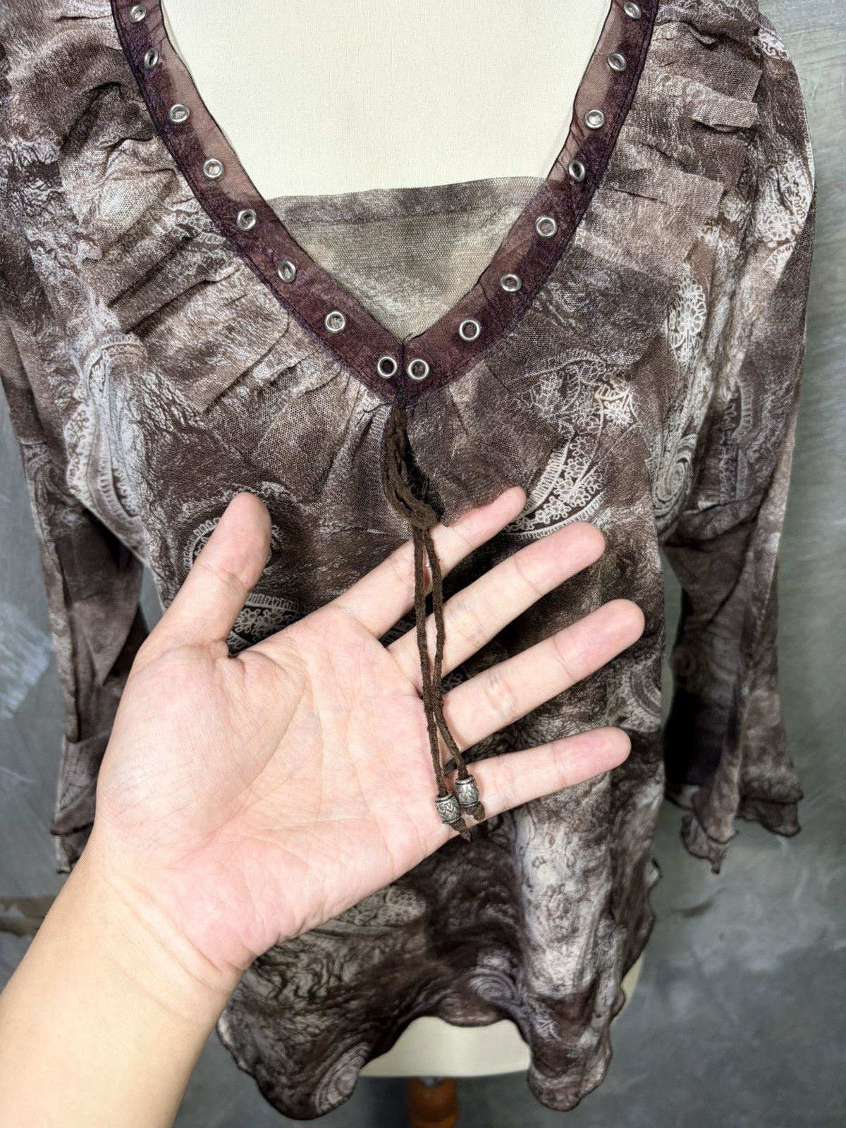Le Grande Bleu (L.G.B.) Unknown - Japanese Y2K Women Mesh Tops Size M / US 6-8 / IT 42-44 - 5 Thumbnail