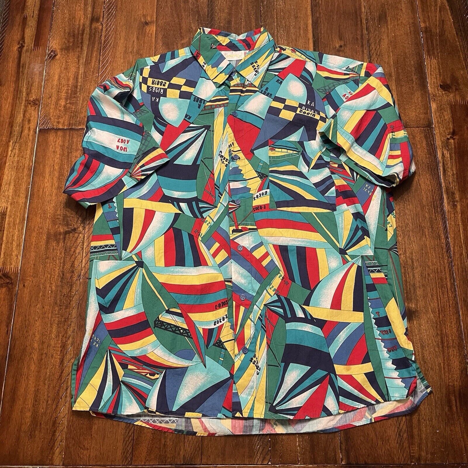 Vintage Vtg Gottex Mens Shirt Sailboats Spinnakers L Rare RL Style Size US L / EU 52-54 / 3 - 2 Thumbnail
