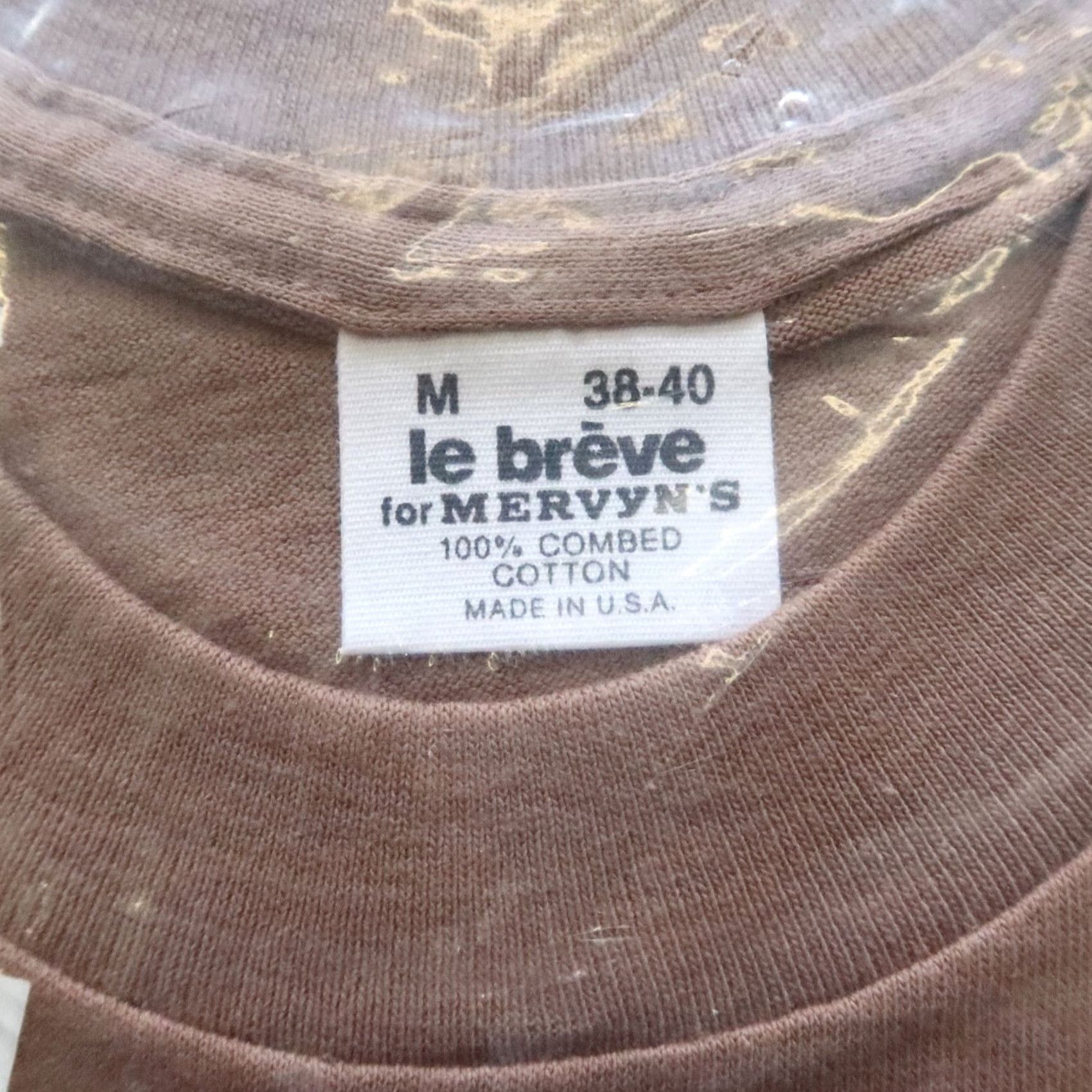 Vintage Vintage Mervyn's Le Breve Men's Pocket T-Shirt M Adult Brown 100% Combed Cotton Deadstock Shirt Mens Size US M / EU 48-50 / 2 - 2 Thumbnail