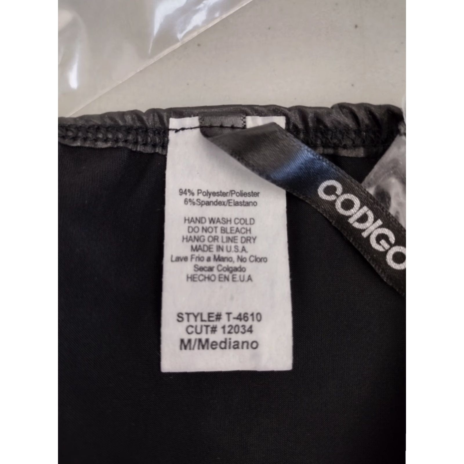 Vintage Codigo Women's One Piece Swimsuit Black Faux Leather Cut Out Sides Size M Size ONE SIZE - 6 Thumbnail