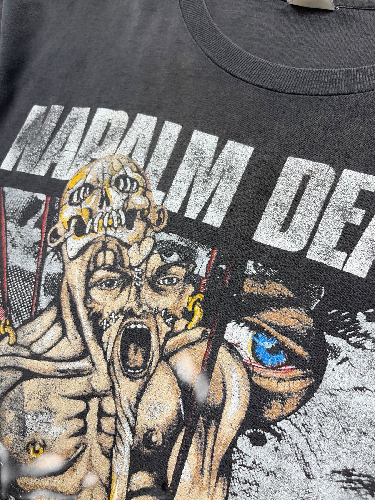 Band Tees Vintage 1991 Napalm Death Mass Appeal Madness Distressed Tee Size US XL / EU 56 / 4 - 10 Thumbnail