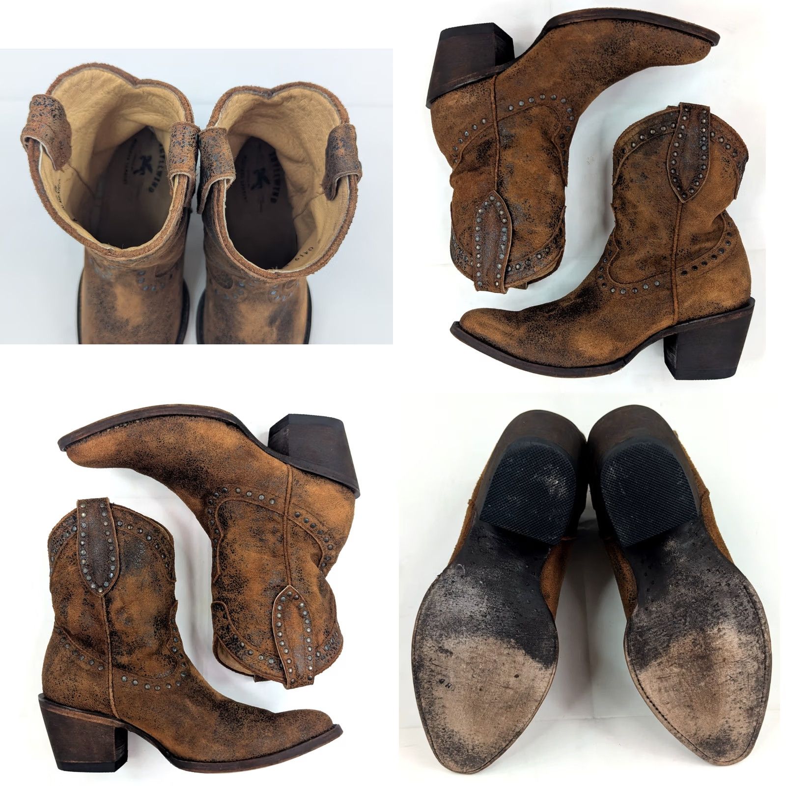 Vintage Idyllwind Miranda Lambert Wheels Western Ankle Boot Women 6.5B Brown Suede Boots Cowgirl, 6.5B, Brown, Suede Size US 7 / IT 37 - 9 Thumbnail