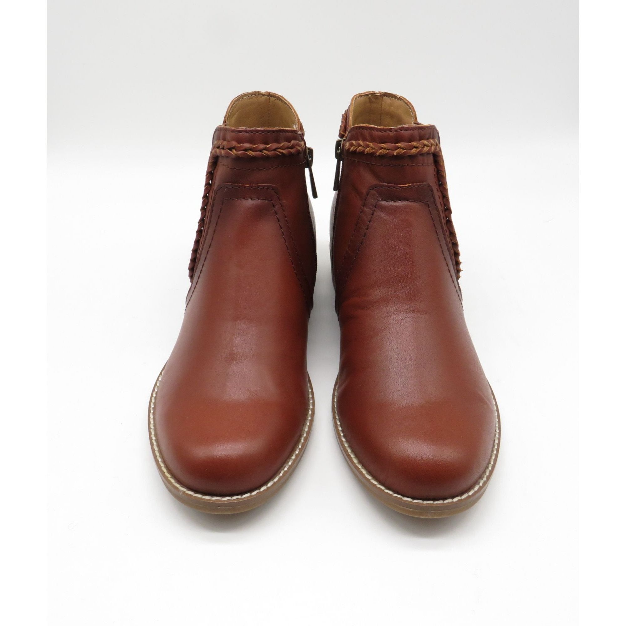 Other Earth Women's Leather Ankle Boots Braided Trim Chelsea Style Size US 8.5 / IT 38.5 - 3 Thumbnail