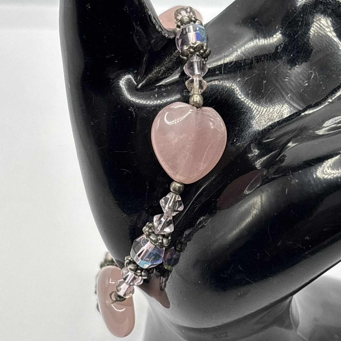 Other Y2K Pink Stone Heart Bracelet Size ONE SIZE - 2 Thumbnail